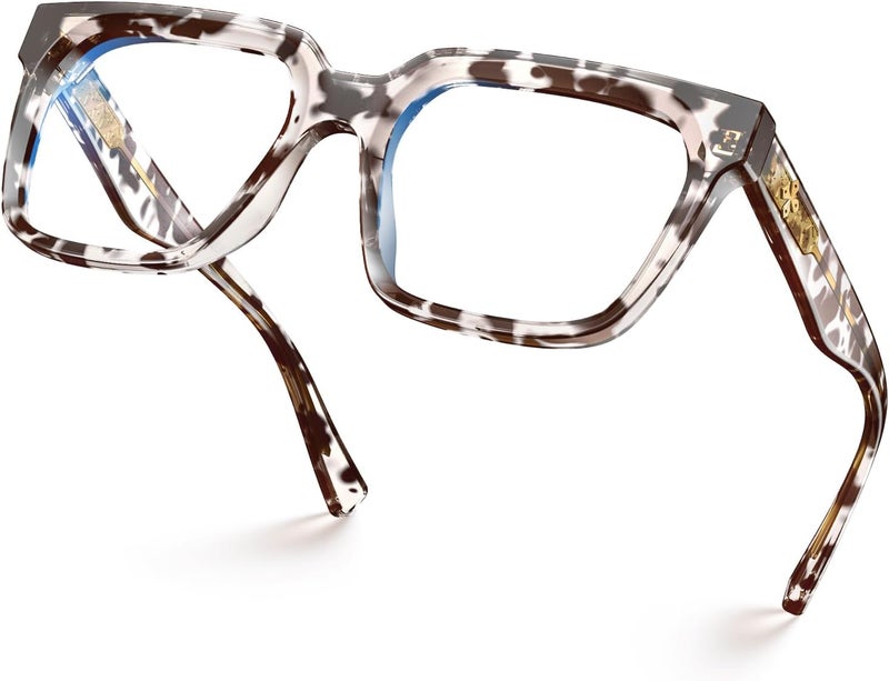 VISOONE Rectangle TR90 Blue Light Blocking Glasses Computer Eyewear with Preppy Look for Women and Men Cougar - Image 1